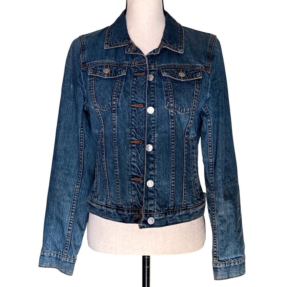 Banana Republic‎ Classic Blue Denim Trucker Jacket Jean Jacket Womens Size S
